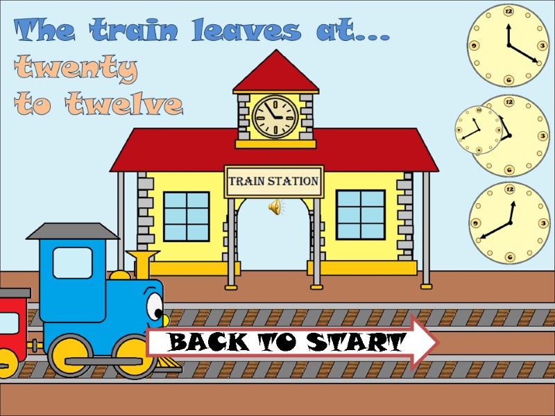 The train leaves at… twenty         